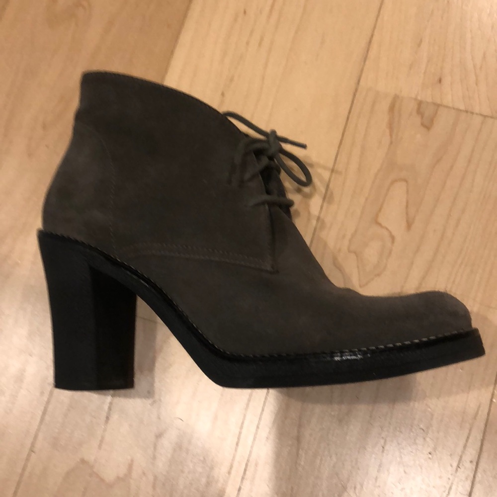 Grey suede LaCanadienne booties
